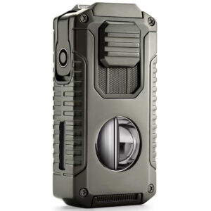 5-in-1 Windproof Metal Lighter with Cigar Cutter & Punch – Premium Multi-Tool Lighter in Gift Box